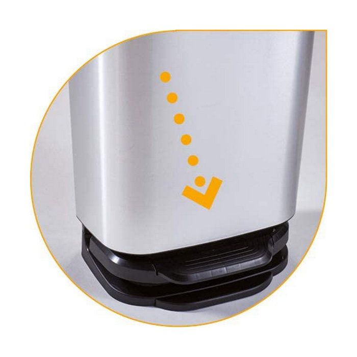 Mondex Cubo de basura con pedal 40 l plata/negro