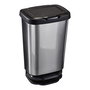 Mondex Cubo de Basura con Pedal y Cierre Amortiguado 39 x 29 x 63,5 cm 40 L Plata/Negro