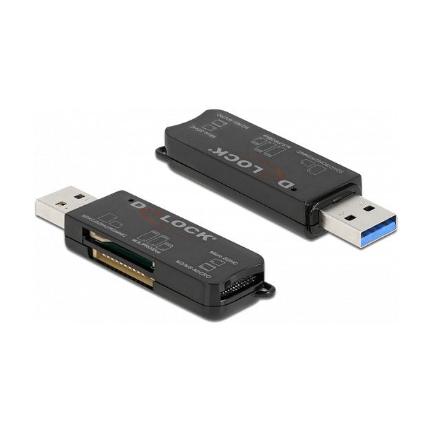 DeLOCK Lector de tarjetas SuperSpeed USB 91757 para SD, Micro SD y MS