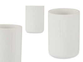 Berilo Vaso Redondo Blanco Resina 7.8x10.5x7.8 cm (Set de 6)