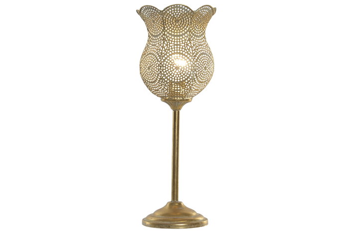 DKD Home Decor Lámpara de Sobremesa Metal Dorado 21x21x50 cm