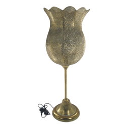 DKD Home Decor Lámpara de Sobremesa Metal Dorado 21x21x50 cm