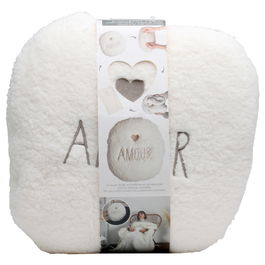 Home Deco Factory Cojín-Manta Sherpa "Amour" Colección Pour Elle