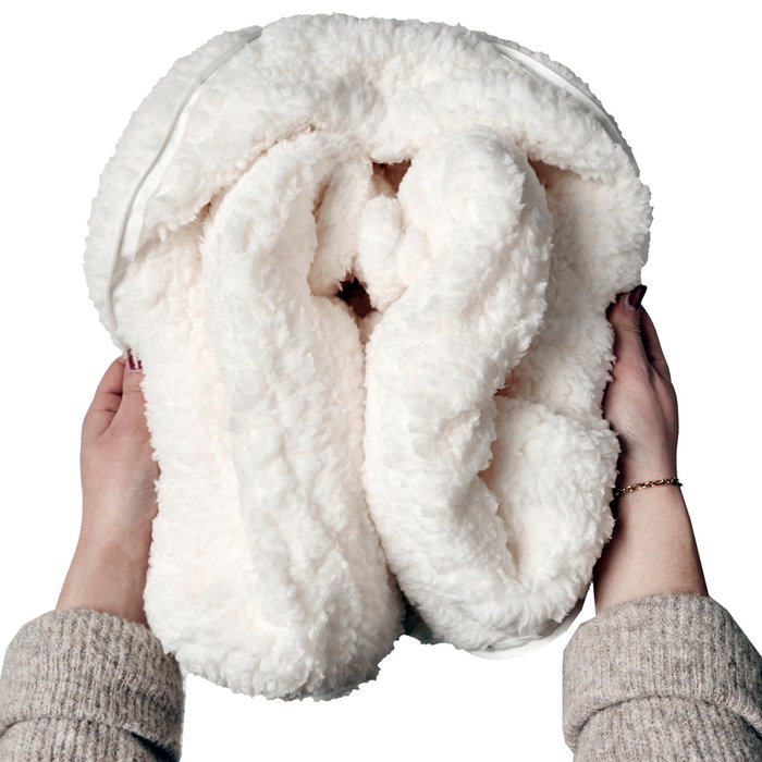 Home Deco Factory Cojín-Manta Sherpa "Amour" Colección Pour Elle