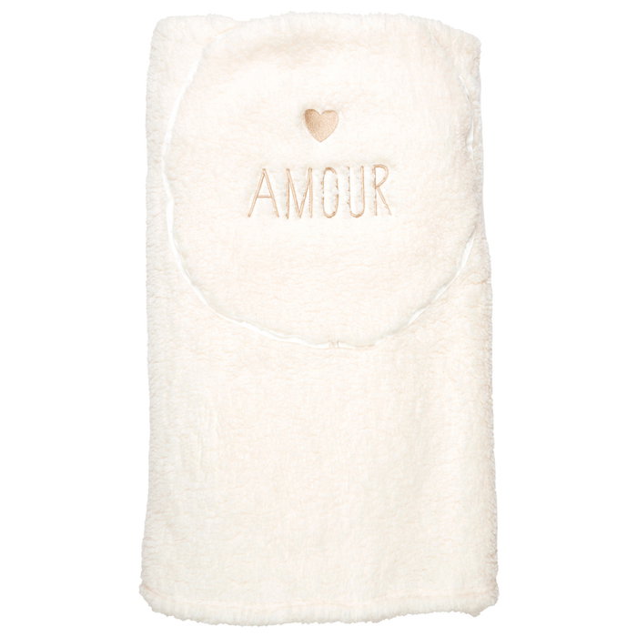 Home Deco Factory Cojín-Manta Sherpa "Amour" Colección Pour Elle