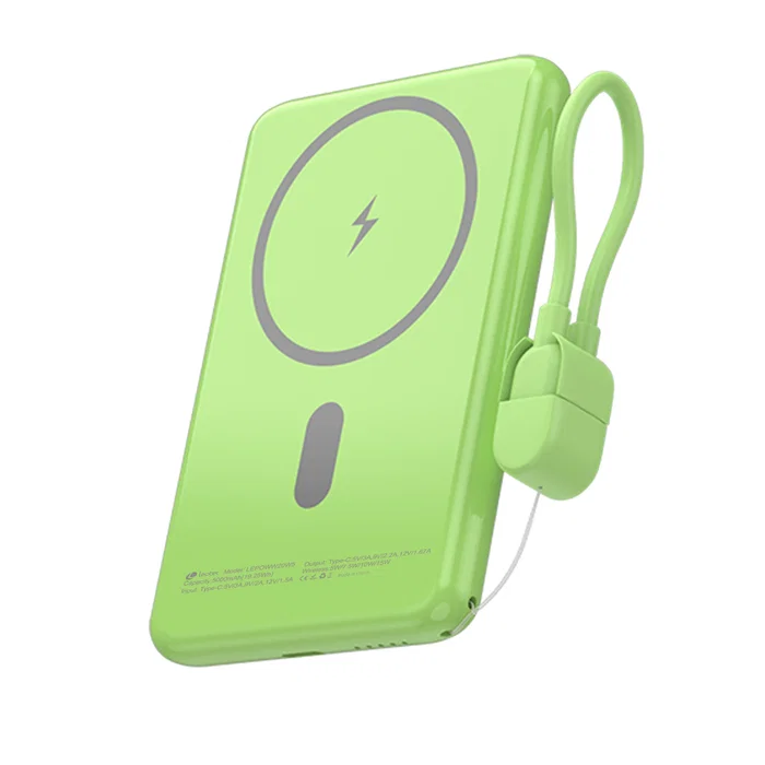Leotec Power Bank Inalámbrico 5000mAh 20W Verde