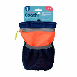 Coachi Bolsa de Adiestramiento Pro Train & Treat Bag Azul-Coral, Amplia, Bolsillo con Cremallera, Cierre Magnético, Ideal Paseo y Adiestramiento Perros