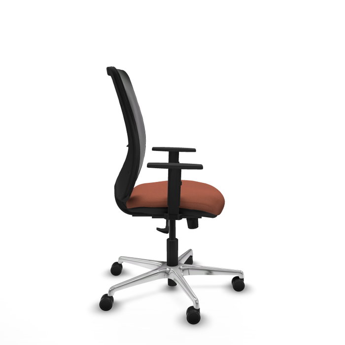 PIQUERAS Y CRESPO Silla de oficina Zulema con mecanismo Sincro, Tela Marrón y Malla Negra PIQUERAS Y CRESPO Silla de oficina Zulema con mecanismo Sincro, Tela Marrón y Malla Negra