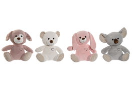 DKD Home Decor Peluche Animal de Poliéster Pack de 4