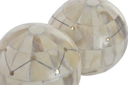 DKD Home Decor Bola de Decoración Hueso PP 10x10x10 Beige