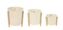 DKD Home Decor Set de 3 Maceteros de Metal y Madera Crema