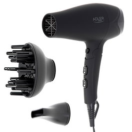 ADLER Secador de Pelo 2100W con Difusor, Recubrimiento de Goma