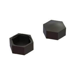 HERRAJES ALK Tapón Plano Tornillo Hexagonal M6 Negro Plástico