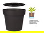 Ibergarden Maceta Plástico Antracita con Reserva de Agua 30 cm (Set de 6)