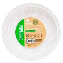Maxi products Plato Llano Redondo 17 cm Blanco -100U-