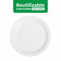 Maxi products Plato Llano Redondo 17cm Reutilizable Blanco - 100 Unidades