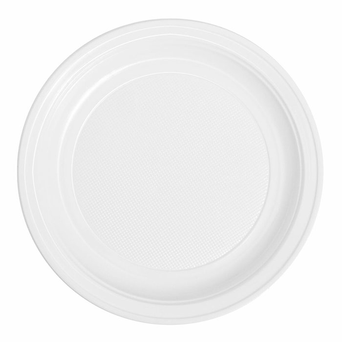 Maxi products Plato Llano Redondo 17cm Reutilizable Blanco - 100 Unidades