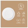 Maxi products Plato Llano Redondo 17cm Reutilizable Blanco - 100 Unidades
