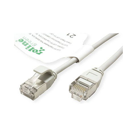 ROLINE Cable de Red Cat.6A U/FTP 0.15 m Gris, Patch Cord Súper Delgado LSOH, Clase EA, para 10GBase-T