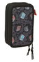 Safta Plumier Triple Estuche Escolar con 37 Piezas, Capacidad 12.5 x 19.5 x 5.5 cm, Para Material de Oficina y Papelería