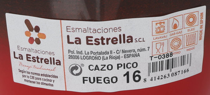 La Estrella Cazo Pico 16cm - 1.7L Fuego