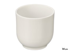 Ibergarden Maceta Vaso de Arcilla, Blanco Mate, 14 cm de Diámetro y 13 cm de Alto, para Plantas (Set de 6)