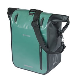 Basil Bolsa Rivo M, Impermeable, 15L con Cierre Rolltop y Bandolera Desmontable para Bicicleta