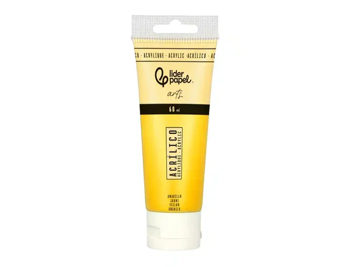 Liderpapel Pintura Acrílica Tubo de Plástico 60 ml Color Amarillo