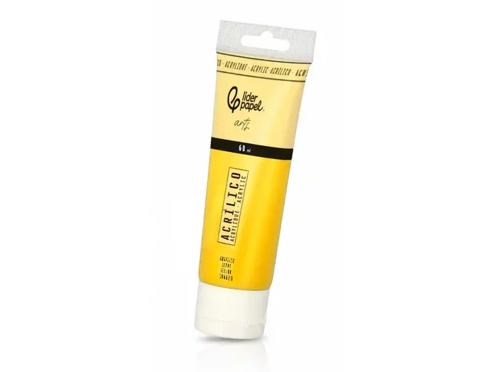 Liderpapel Pintura Acrílica Tubo de Plástico 60 ml Color Amarillo