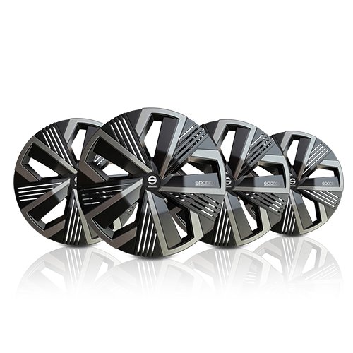 Sparco Nagoya Tapacubos Bicolor 15 pulgadas Negro / Gris (4 piezas)