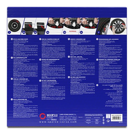 Sparco Nagoya Tapacubos Bicolor 15 pulgadas Negro / Gris (4 piezas)