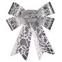 Lazos Krist+ Plateado Estampado 15 x 4 x 16 cm 15 x 28 x 4 cm Adorno Navideño (12 Unidades)