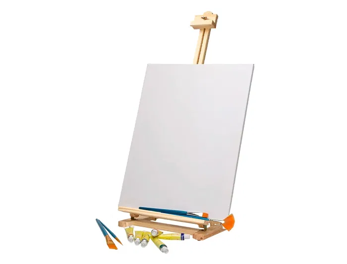 Liderpapel Caballete de sobremesa para pintor de madera FSC, 80x27,5x30 cm