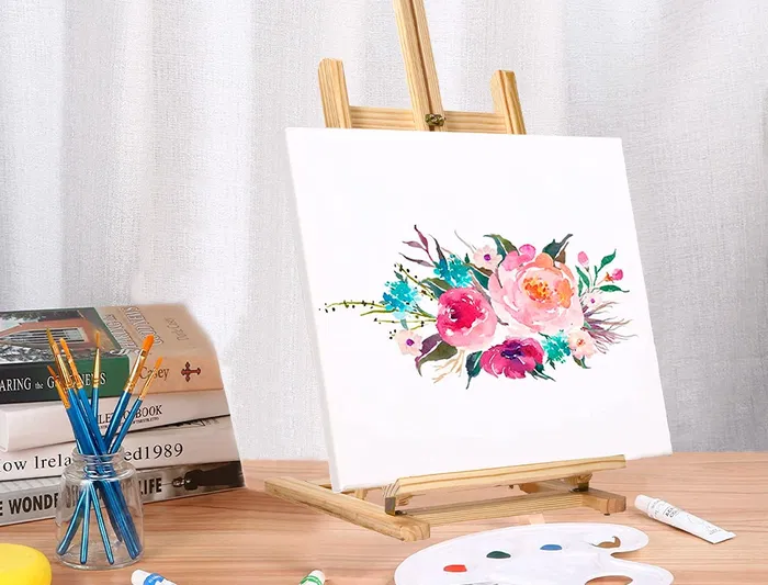 Liderpapel Caballete de sobremesa para pintor de madera FSC, 80x27,5x30 cm