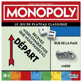 Monopoly HASG0009101 Monopoly Clásico Juego de Mesa para 2 a 6 Jugadores