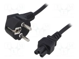 QOLTEC Cable de alimentación H05VV-F 3x0,75mm2 1,2m Negro