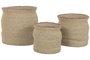 DKD Home Decor Macetero Natural Fibra 35x35x35 cm Set 3