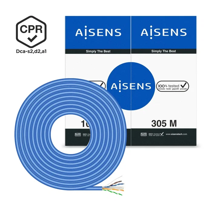 Aisens Cable de Red Cat.6 UTP AWG24 Azul 305m CPR Dca Aisens Cable de Red Cat.6 UTP AWG24 Azul 305m CPR Dca