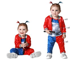 Atosa Disfraz Payasa Halloween Rojo Bebé Niña con Chaqueta y Pantalón