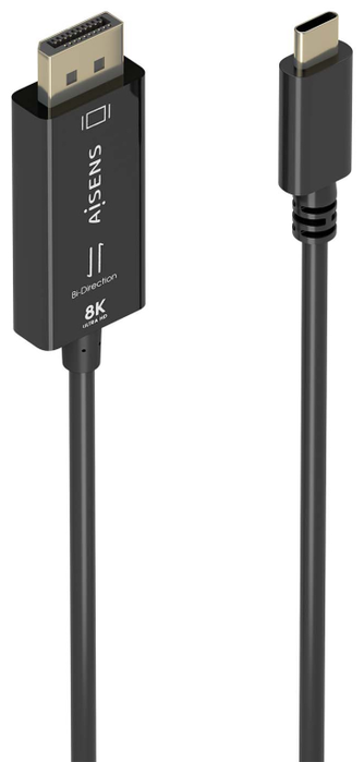 Aisens Cable Conversor Bidireccional USB-C a DisplayPort 8K@60Hz, 1.8m, Negro Aisens Cable Conversor Bidireccional USB-C a DisplayPort 8K@60Hz, 1.8m, Negro