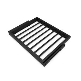 Emuca Kit de 7 varillas pantalonero y bastidor de guías con cierre suave para armarios, regulable, módulo 600mm, Negro texturizado