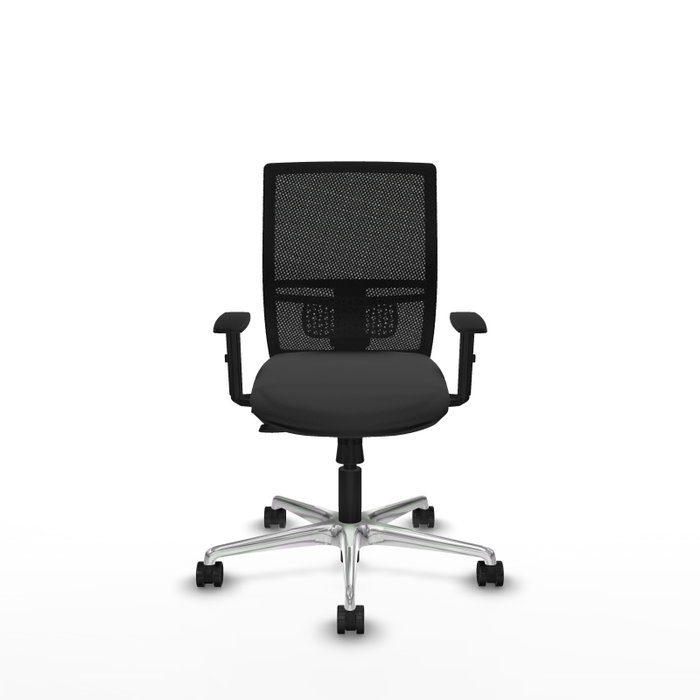 PIQUERAS Y CRESPO Silla de oficina Yunquera con mecanismo Sincro/Traslack, Gris oscuro y Negro