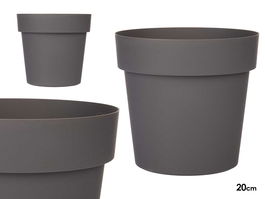 Ibergarden Maceta de Plástico Gris 20 cm Diámetro, 19 cm Alto, 3.4 L (Set de 12)
