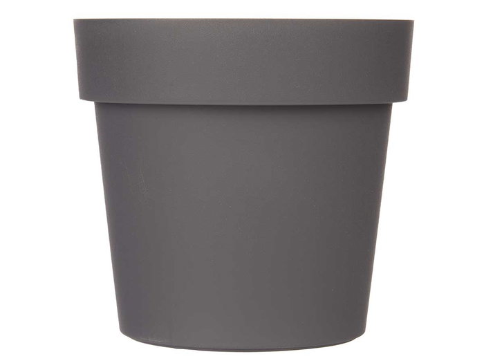 Ibergarden Maceta de Plástico Gris 20 cm Diámetro, 19 cm Alto, 3.4 L (Set de 12)