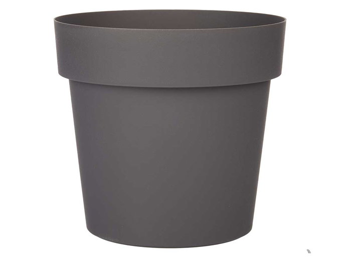 Ibergarden Maceta de Plástico Gris 20 cm Diámetro, 19 cm Alto, 3.4 L (Set de 12)