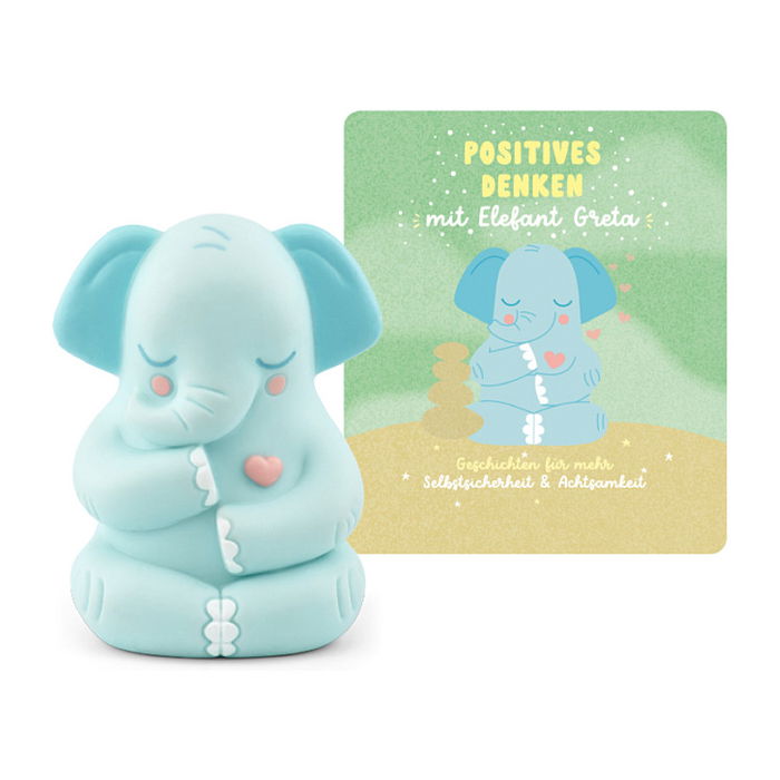 Tonies 11001876 Positives Denken con Elefanta Greta - Figura Musical para Toniebox con 14 Relatos en Alemán - Juguete para Niños y Niñas de 4+ Años