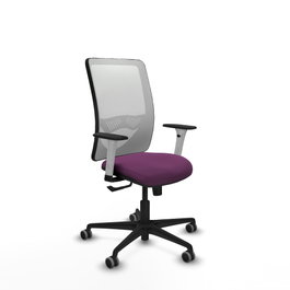 PIQUERAS Y CRESPO Silla de oficina Zulema con mecanismo Sincro, Morado y Blanco