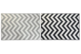 DKD Home Decor Alfombra Gris Claro Gris Oscuro 180 x 1 x 120 cm (4 Unidades)