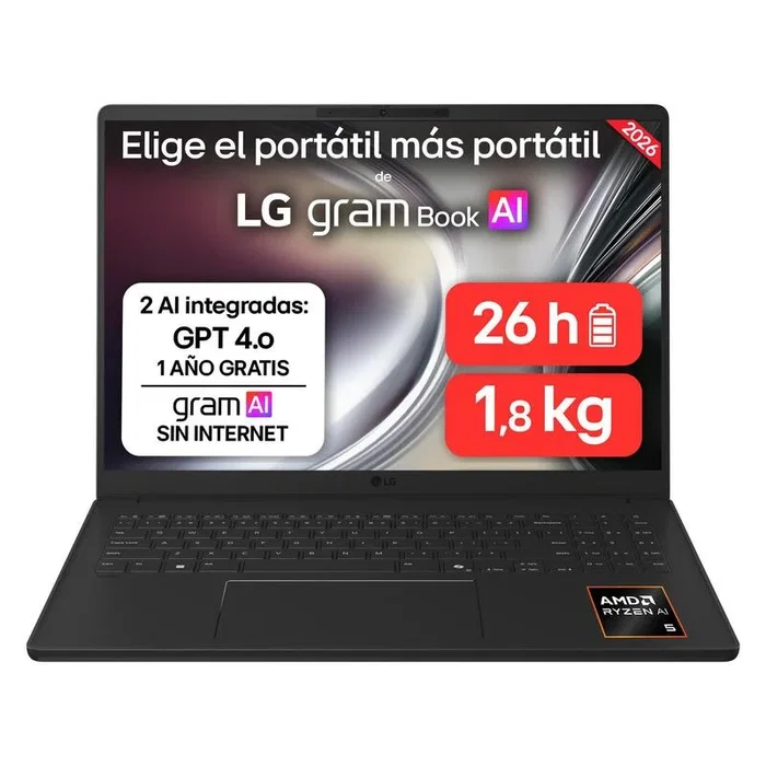 LG Gram 16UD55U-G.AX85BN AMD Ryzen AI 7, 32 GB RAM, 512 GB SSD, 16 pulg. LG Gram 16UD55U-G.AX85BN AMD Ryzen AI 7, 32 GB RAM, 512 GB SSD, 16 pulg.