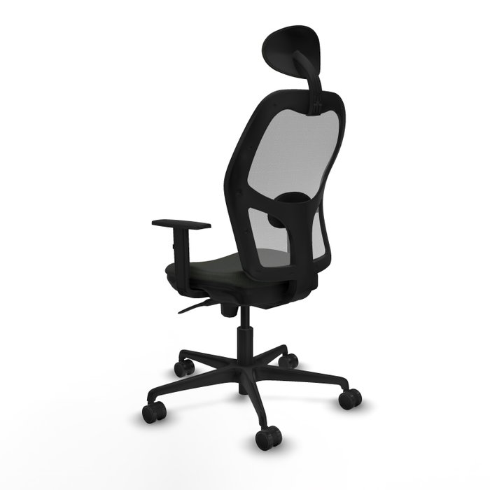 PIQUERAS Y CRESPO Silla de oficina Jorquera con mecanismo Sincro, Tela Negra y Malla Gris